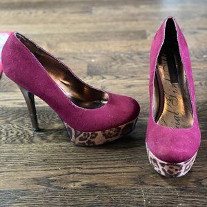 Burgundy Leopard Print Heels